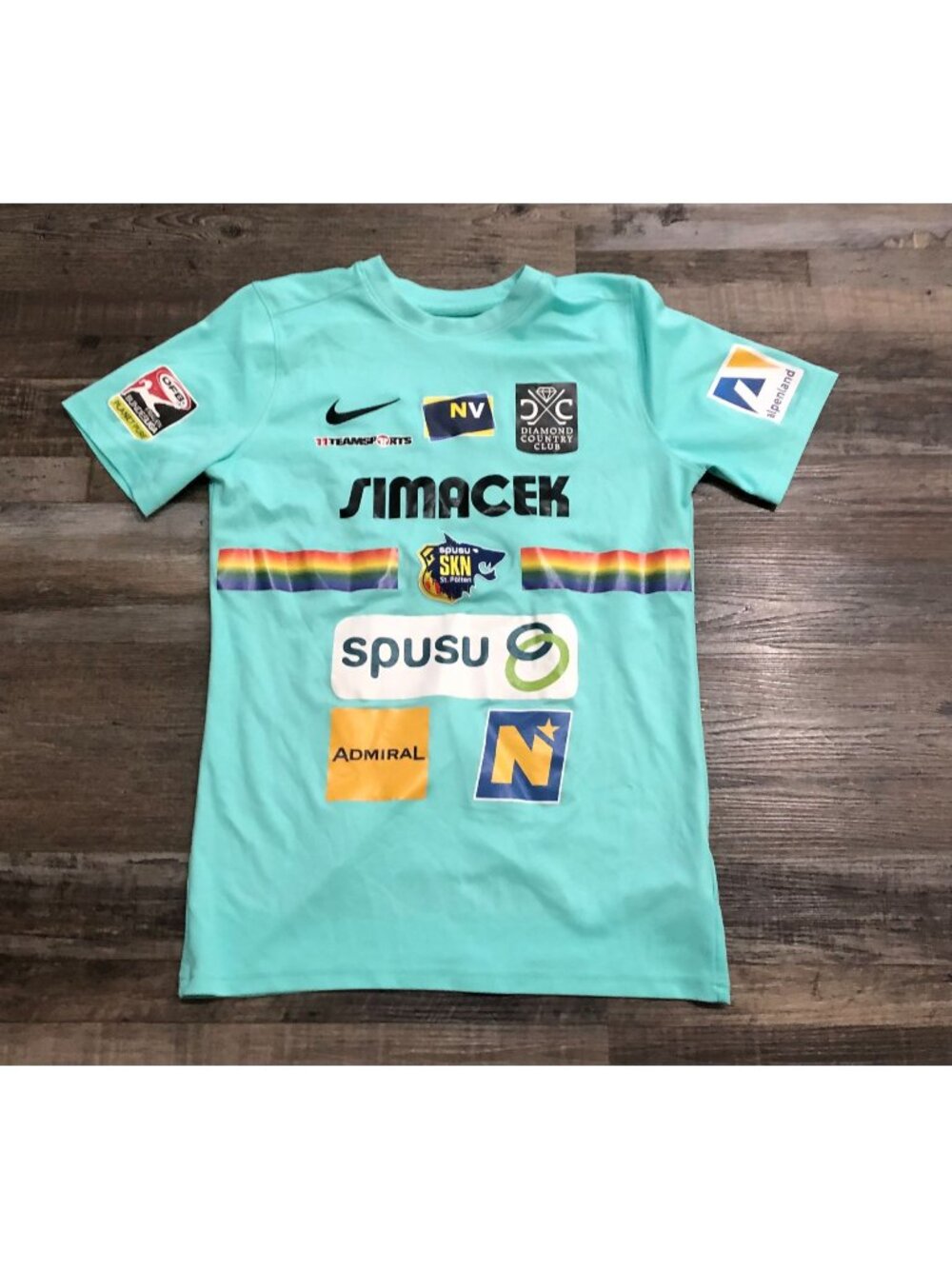 Nike Spusu SKN St. Polten Mens Medium Teal Blue Soccer Jersey #30 Abiral
